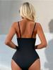 Einfarbig Taille Ausgeschnitten Einteiler Enganliegend Sexy Bikini Badeanzug Mode Strandurlaub Elegante Kleidung