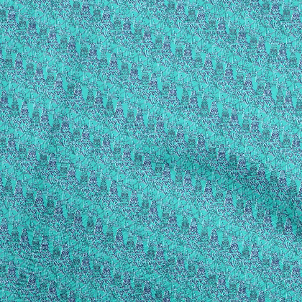 oneOone Cotton Flex Brown Fabric Kalamkari Quilting Supplies Print Sewing Fabric By The Yard 40 Inch