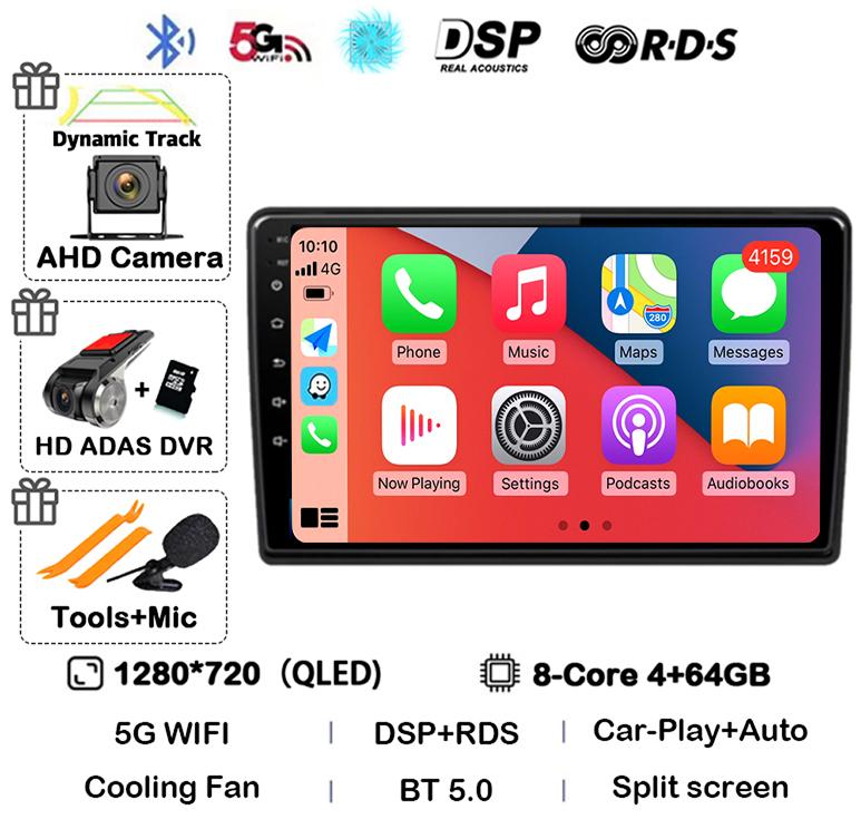 Android 14 Wireless Carplay Auto For Ford Fusion 1 2005-2012 Car Radio GPS Navigation Multimedia Video Player 4G WIFI Stereo