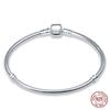 925 Silver Bracelets 17-21CM Cylindric Head DIY Charms Beads Fashion Jewelry for Women