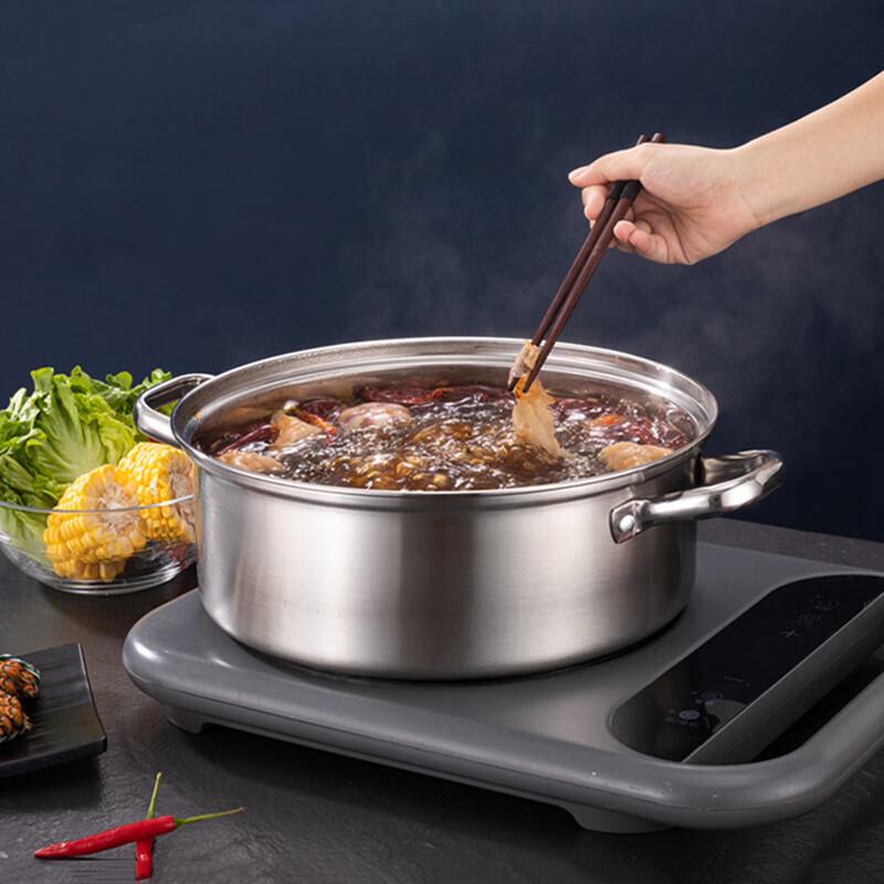 Changbaosen 304 Stainless Steel Double-Bottom Hot Pot with Lid