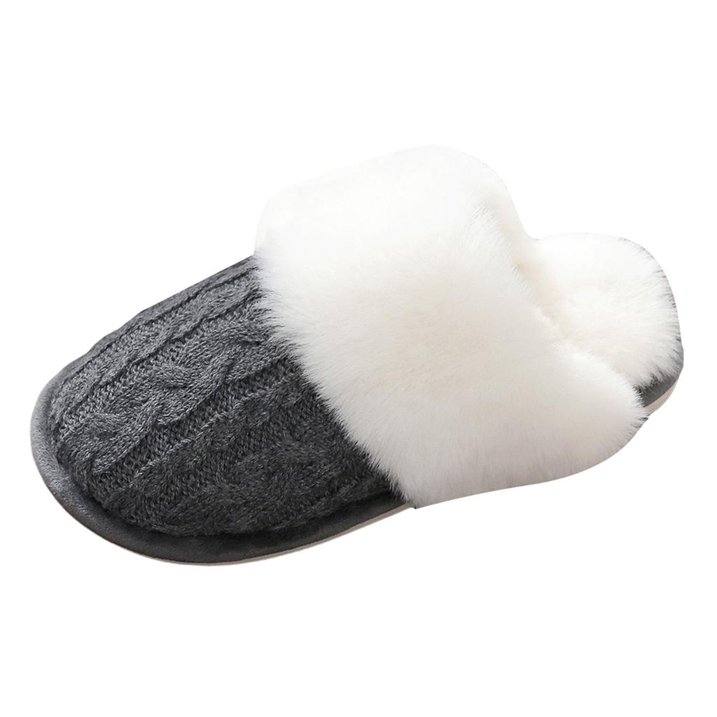 Womens Slipper Boots With Hard Sole Women'S Plush Cotton Slippers With Knit Fleece Thickened Cotton Slippers For Shoes For Woman