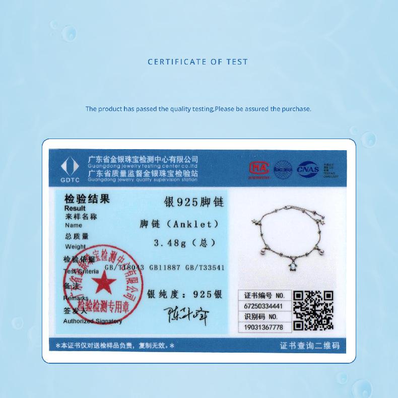 S925 Sterling Silver Turtle Anklet, Popular Moonstone Summer Anklet Jewelry
