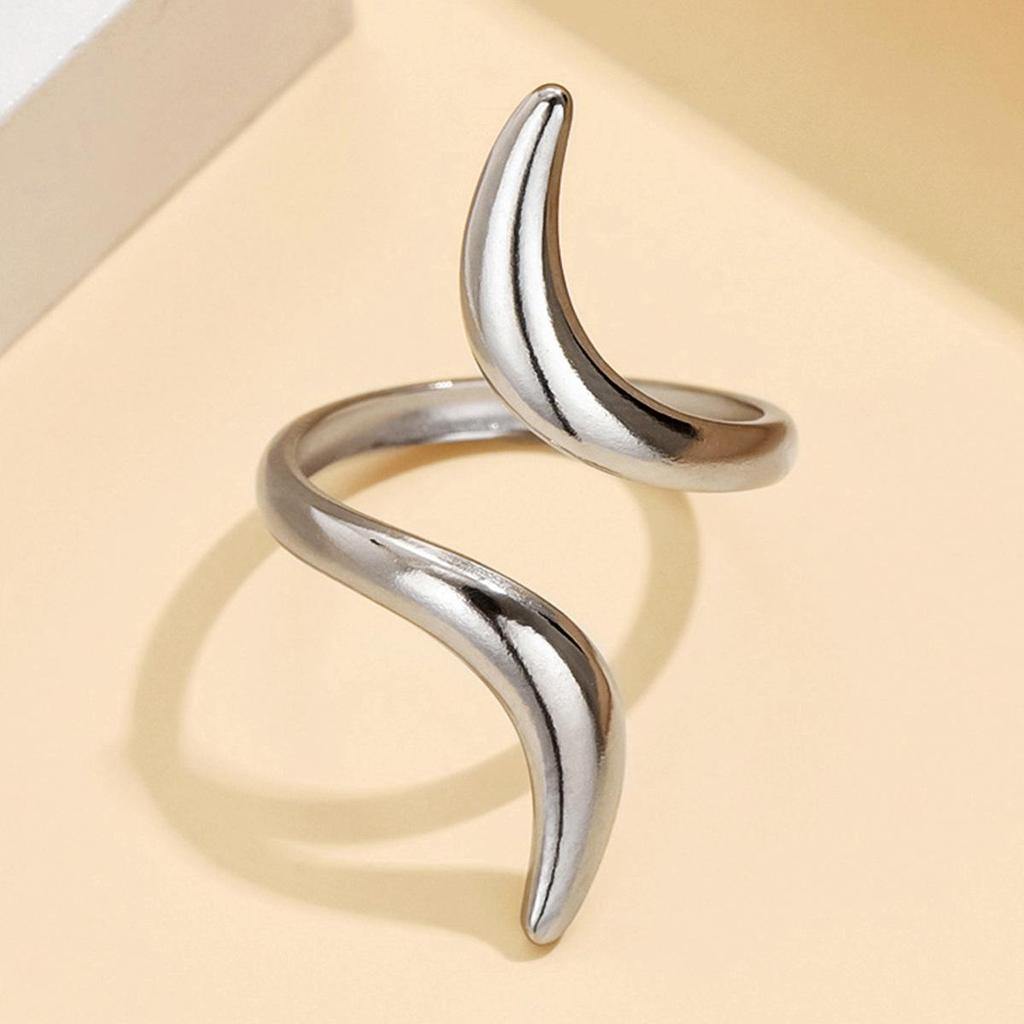 Adjustable 18K Gold Geometric Stainless Steel Ring
