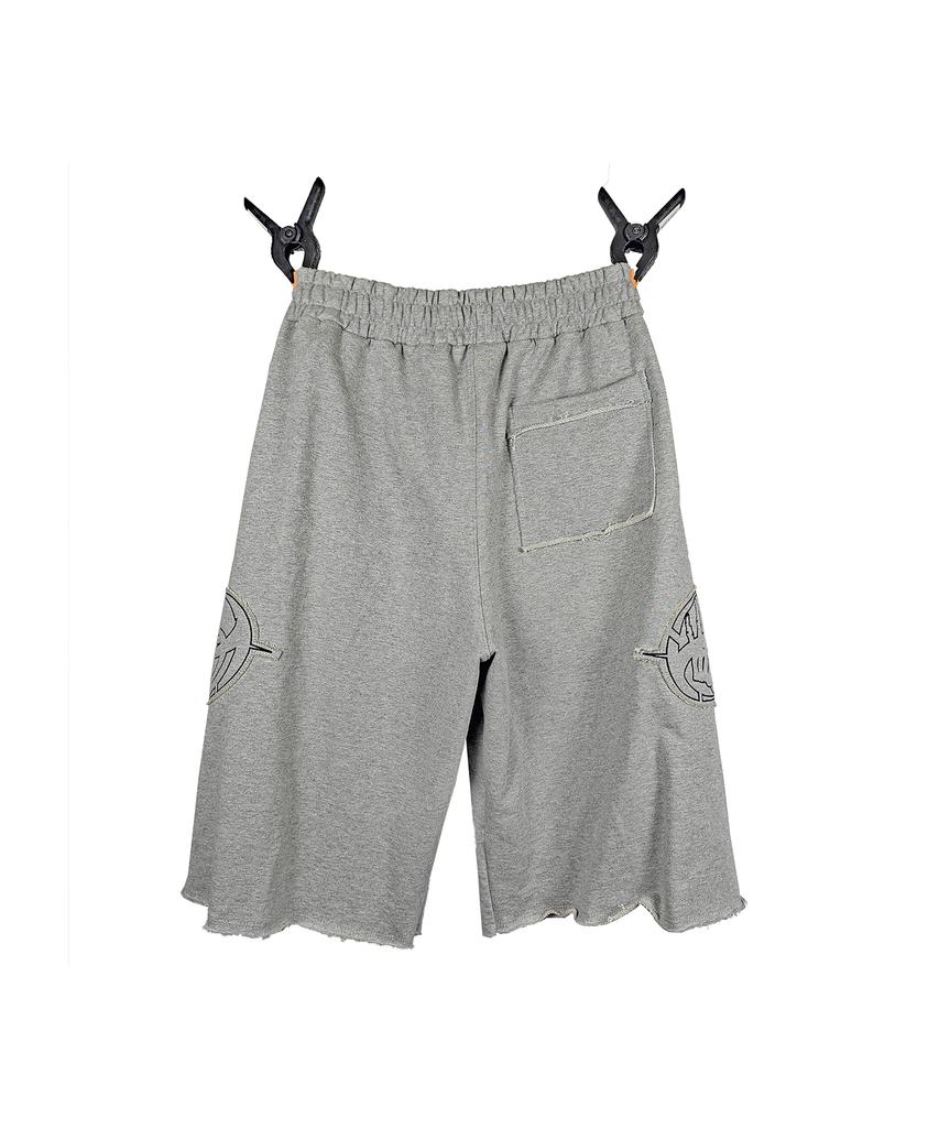 ANDFIVECLUB Applique Embroidery Bermuda Sweatpants[Grey]