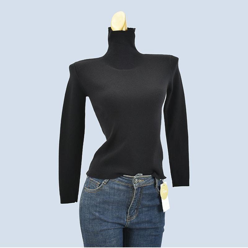 Soft Glutinous Pullover Bottoming Shirt Sweater Women's Autumn and Winter Retro Minimalist Slim Fit Inner Wear Long Sleeves Turtleneck Knitting Tops
