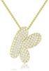 Stainless Steel Bubble Letter Initial Pendant Chunky Women Personality Jewelry Zircon Gold Plated Balloon 26 Letter Necklaces
