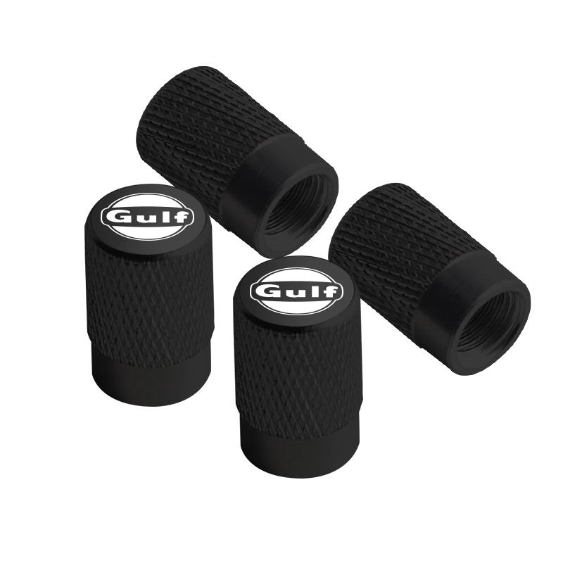 4pcs Metal For GULF Badges Jaguar Land Rover Skoda Seat Hyundai Volvo Peugeot Car Wheel Tire Valve Caps Covers Accessories