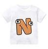 New Alphabet Lore T Shirt Print Cartoon Casual Summer Children Short-sleeved Anime T-shirt Kids Clothes Boy Game Series T Shirt