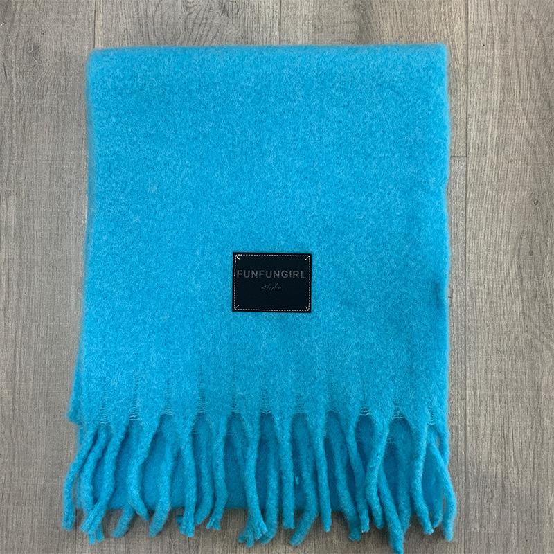 Autumn and winter Ankela red wool scarf women's new solid color thickened warm scarf high-end simple and versatile shawl