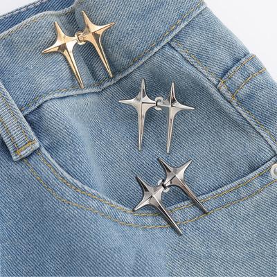 Trendy Cross Star Spona v pase Nastavitelná Odnímatelná Kalhoty Spony Stahovač pasu Bez hřebíků Kovové patentky na džíny