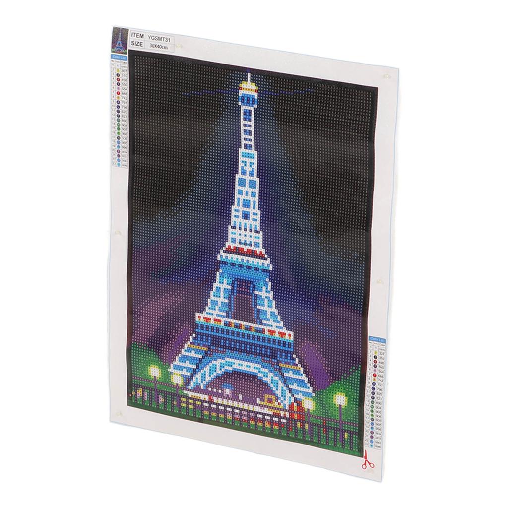 Rhinestone Painting Kit Modern Tower Pattern Luminous Rhinestone Painting for Home Living Room Decoration