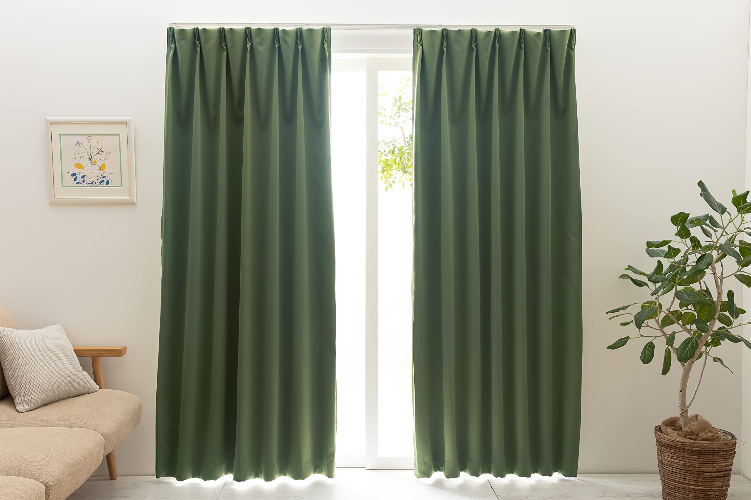 Unibelle 1st Grade Light Blocking, Flame Retardant, Flame Retardant Labeled, Energy Saving, Heat Insulation, Made in Japan, Plain, Bedroom/Living Room