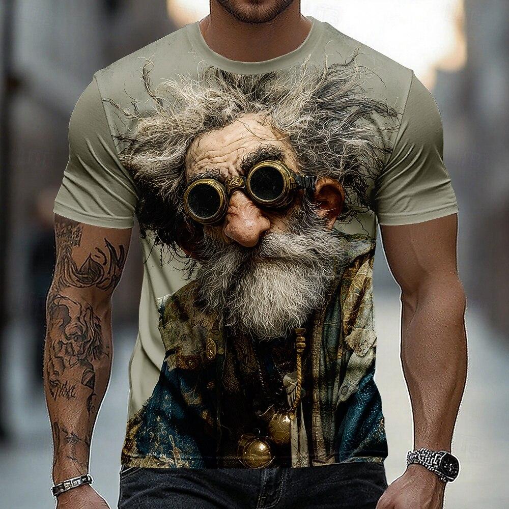Funny Cartoon Character 3D Print Men's T Shirt Casual O-neck Loose Short Sleeve Tops Hip Hop Trend Street Tees Summer T-shirts