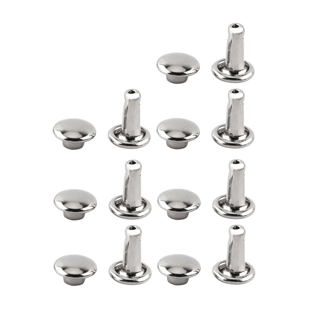 100pcs Double   Rivet Tubular Metal Leather Craft Repairs Studs Decoration
