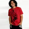 Dark-themed Skeleton Anime Print T-Shirt for Men | American High-Street StyleLoose-Fit Short-Sleeve Trendy Post-Apocalyptic Style Short-Sleeve T-Shirt