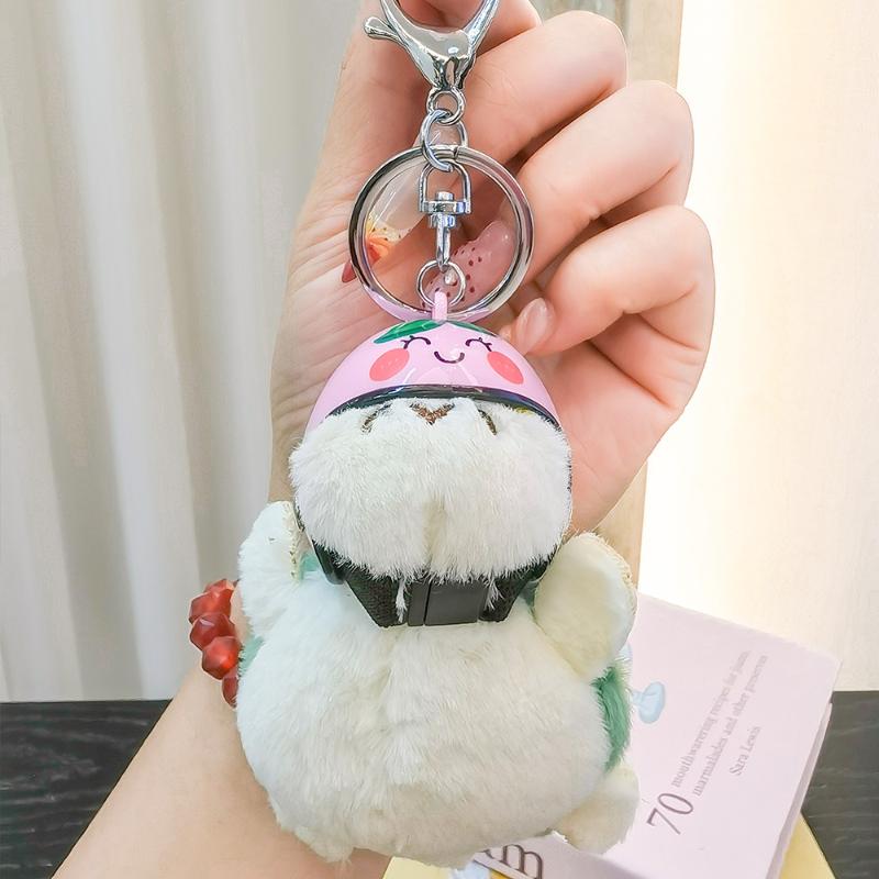 1Pcs Animal Ornament Car Exquisite Decoration Helmet Sea Turtle Keychain Purse Bag Charm Plush Pendant Keyholder