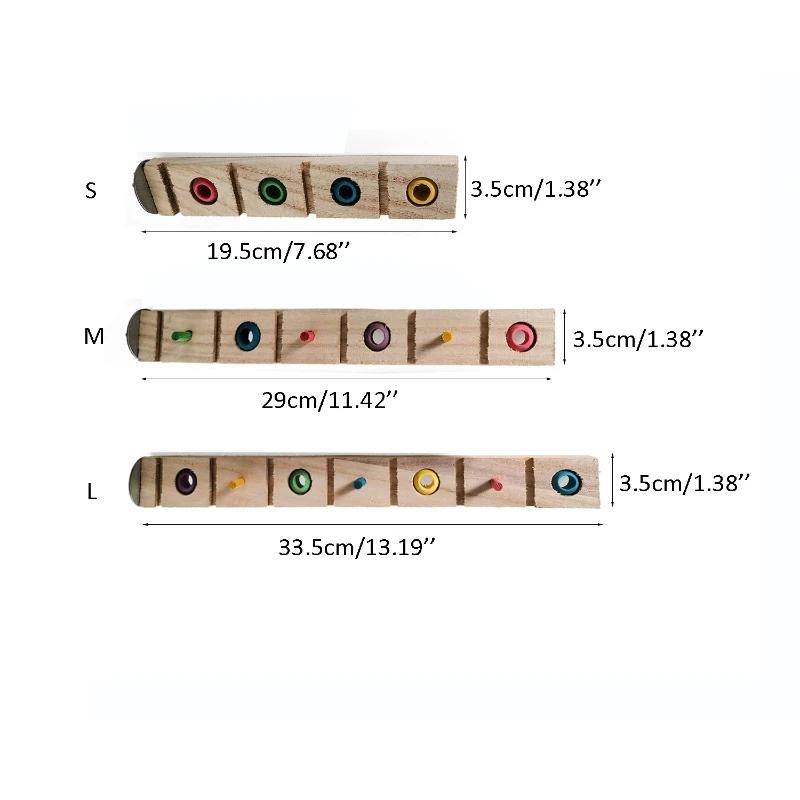 Papageien Sitzständer 19.5/29/33.5cm Holz Vogel Trainingsständer mit bunten kaubaren Perlen Multifunktions Haustier Vögel