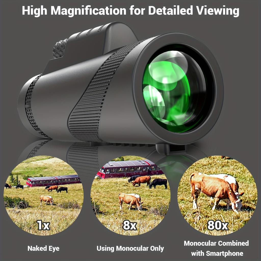 Monocular 80x100 Portable Zoom HD Telescope Long Distance Mini Powerful Telescope for Hunting Outdoor Camping Hiking Sports