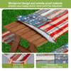 Picnic Table Cover Set American Flag Fitted Table Cover with 2 Bench Covers Waterproof Windproof Tablecloth with Elastic Edges for Outdoor Camping