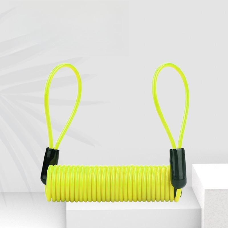Yellow Disc Lock Reminder Cable Lock Anti-theft Rope Alarm Disc Lock Spring Cable Motorcycle Safety Reminder Convenient