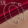 925 Sterling Silver Five Heart Necklace Fashionable Wedding Jewelry