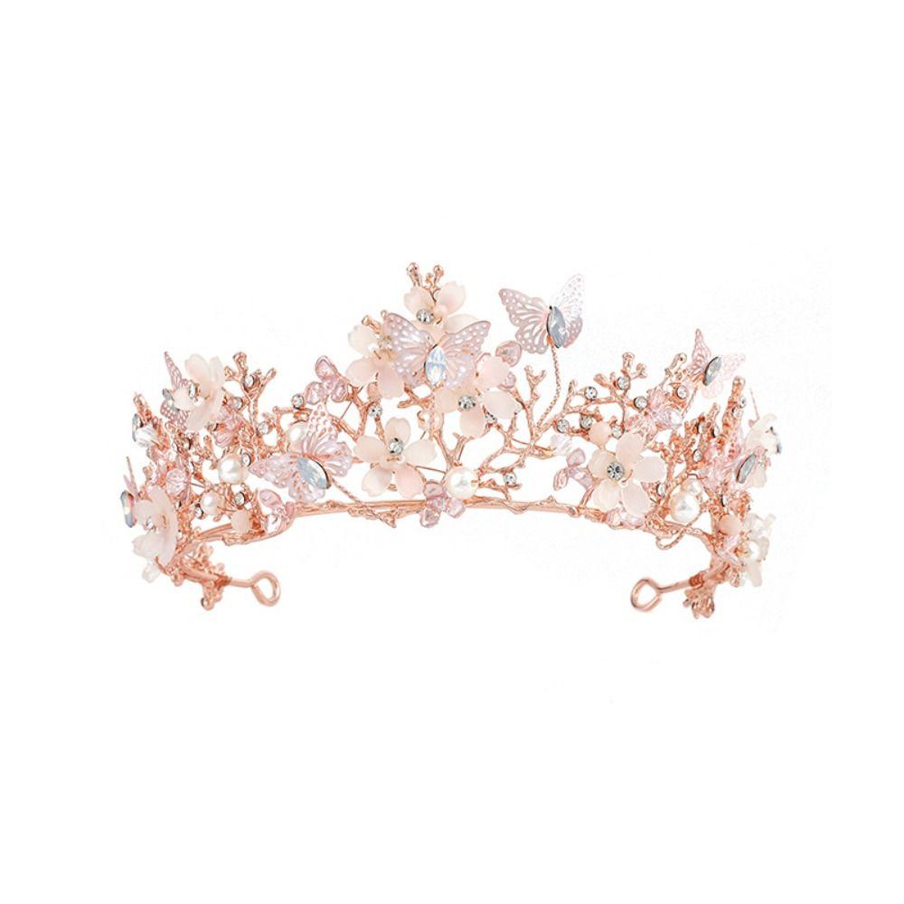 Hair Headband Bride Tiaras Wedding Baroque Rhinestone Crown Butterfly Hairband Hair Jewelry Crystal