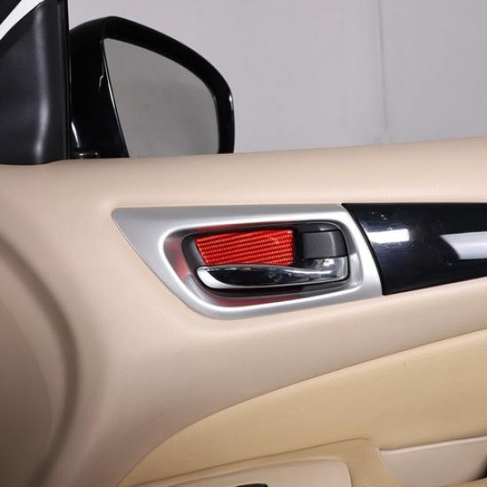 Red Carbon Fiber Inner Door Bowl Trim Panel Sticker For Nissan Pathfinder 13-18