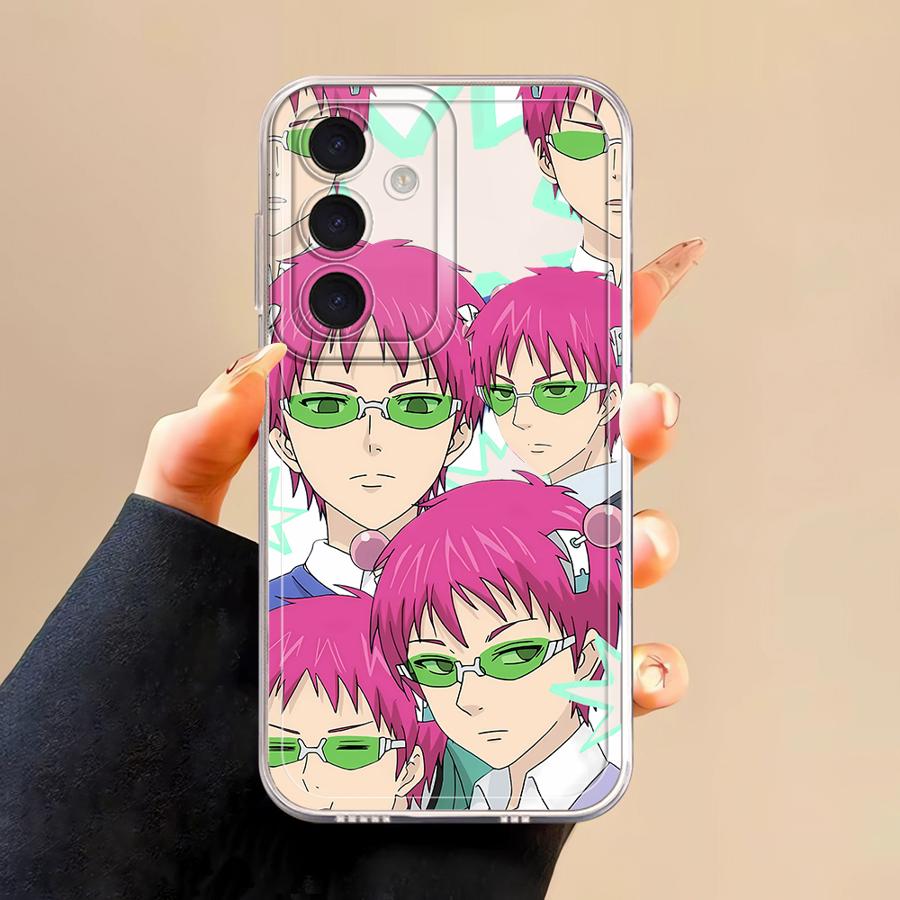Cute Boy Saiki K-Kusuo Phone Case for Samsung Galaxy A13 A15 A16 A14 A12 A35 A34 A73 A35 A71 A72 A25 A22 Soft Cover