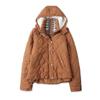 Fall and Winter New Arrival Foreign Trade Women's Clothing Stand Collar Hooded Long Sleeves Zipper Buckle Double Pocket Cotton-Padded Jacket 27585