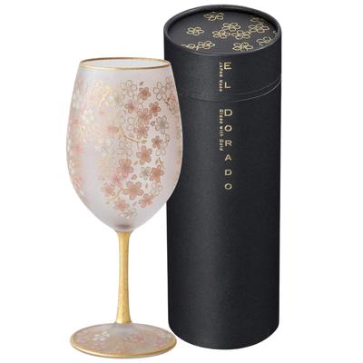 ADERIA El Dorado Cherry Blossom Wine Glass 540ml Made In Japan Presentation Box Stylish Pair Red Sake Cup