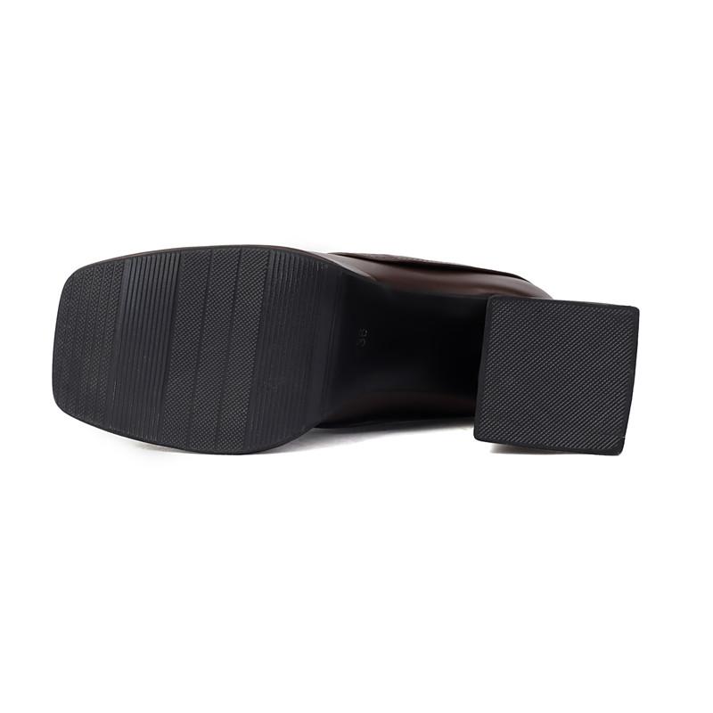 Women's high-heeled short boots autumn and winter new European and American style waterproof table thick heel solid color large size short boots