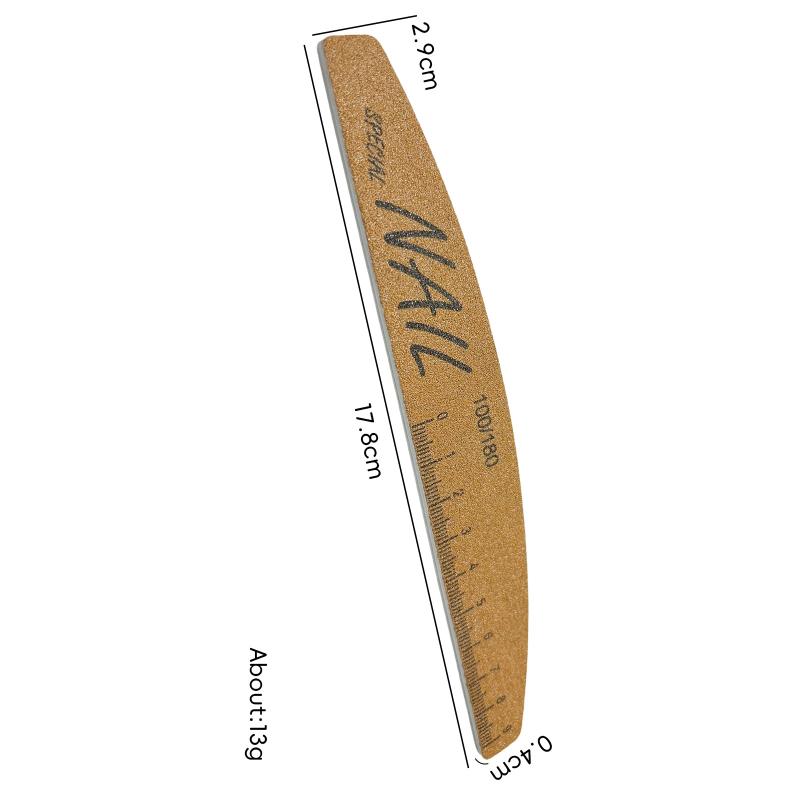 

1pcs Washable Ruler Nail File Set With Scale 100/180 Grit Double-Sided Sanding Nail File Durable Nail Sanding Bar Tools