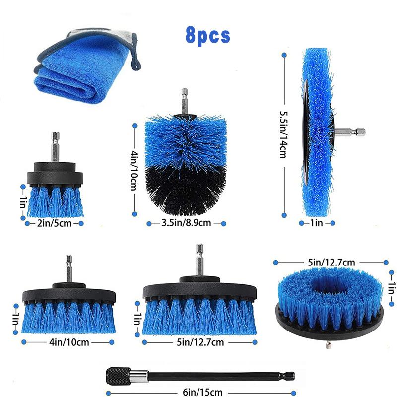 Reinigungsbürste für elektrische Bohrmaschinen, Badezimmeroberflächen, Badewanne, Dusche, Fliesen und Fugenmörtel, Allzweck-Reinigungsset für Power Scrubber