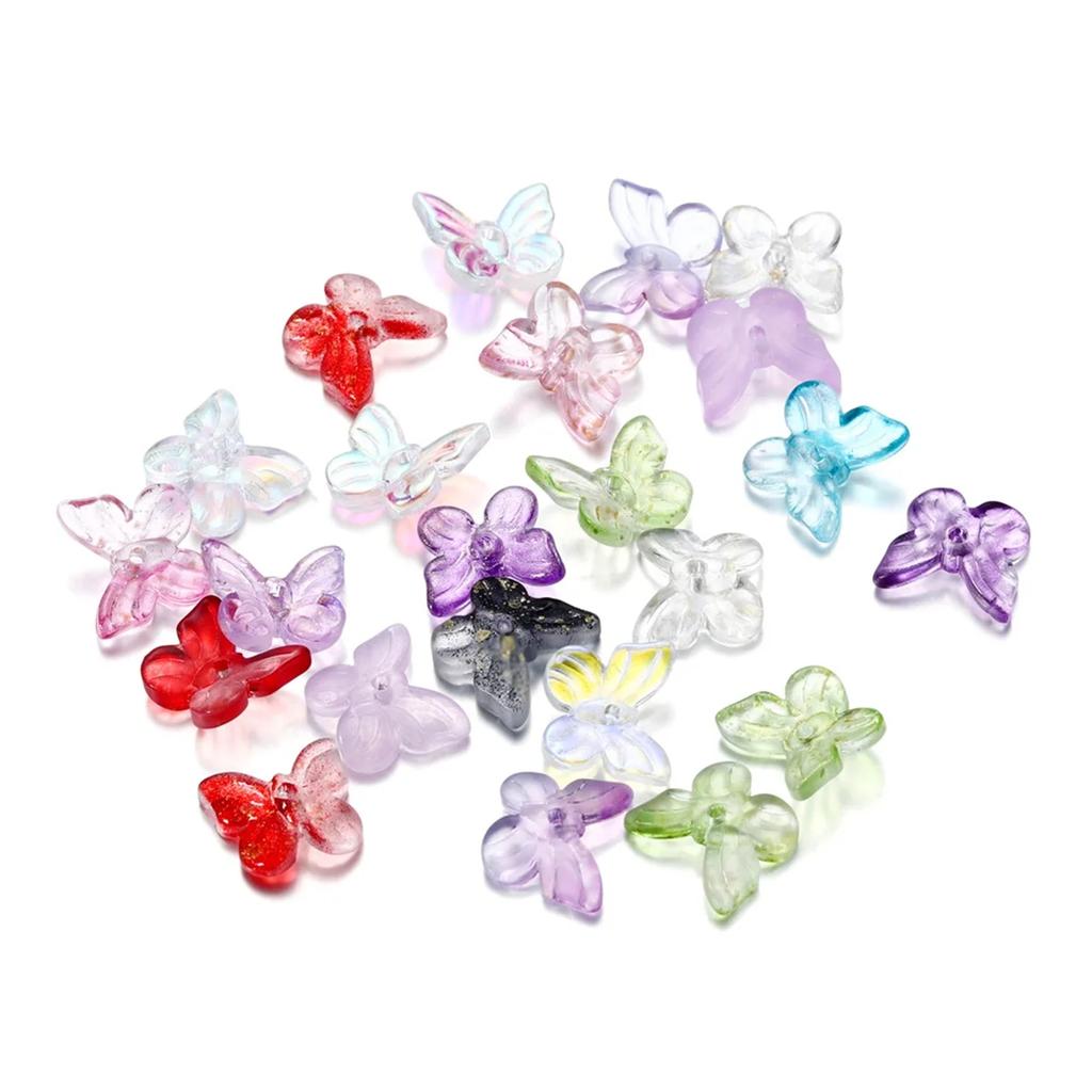 DW50 11mm 50 Stück/Los Schmetterling Farbverlauf Form Glasperlen Exquisite Perlen DIY Handgemachtes Armband Schmuck Material Zubehör