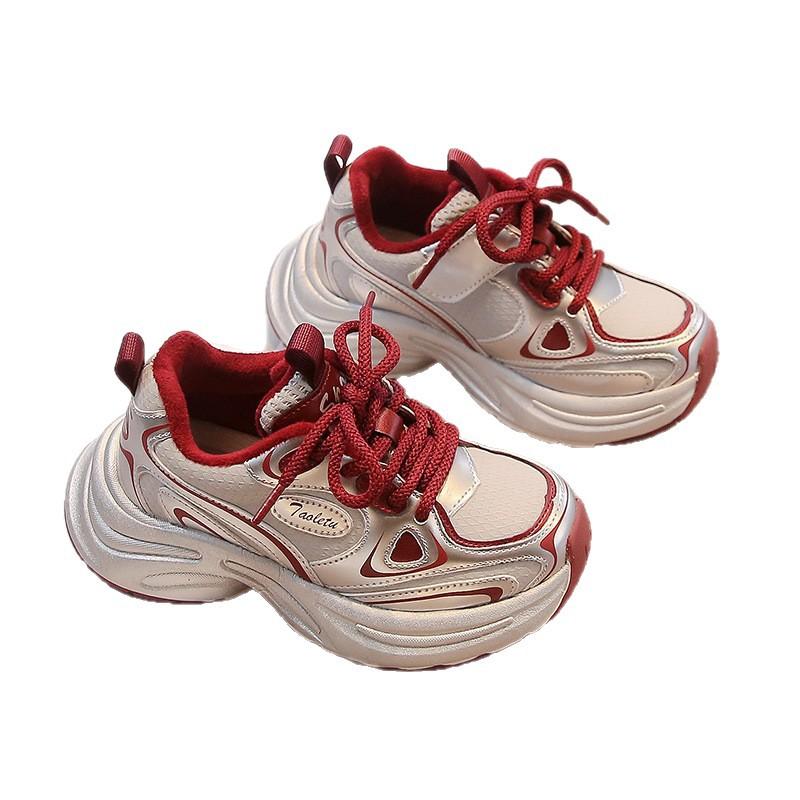 Kids Winter Fleece Lined Chunky Sneakers Boys Girls Warm Athletic Shoes Parent Child Casual Footwear