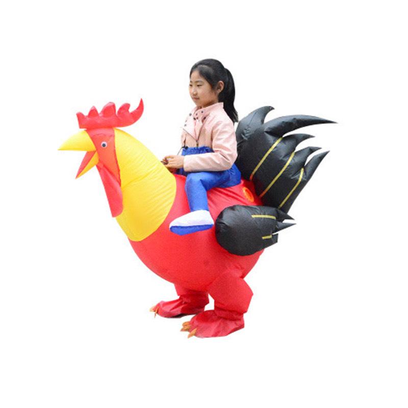 Colorful Inflatable Rooster Costume for Kids' Halloween and Stage Performances