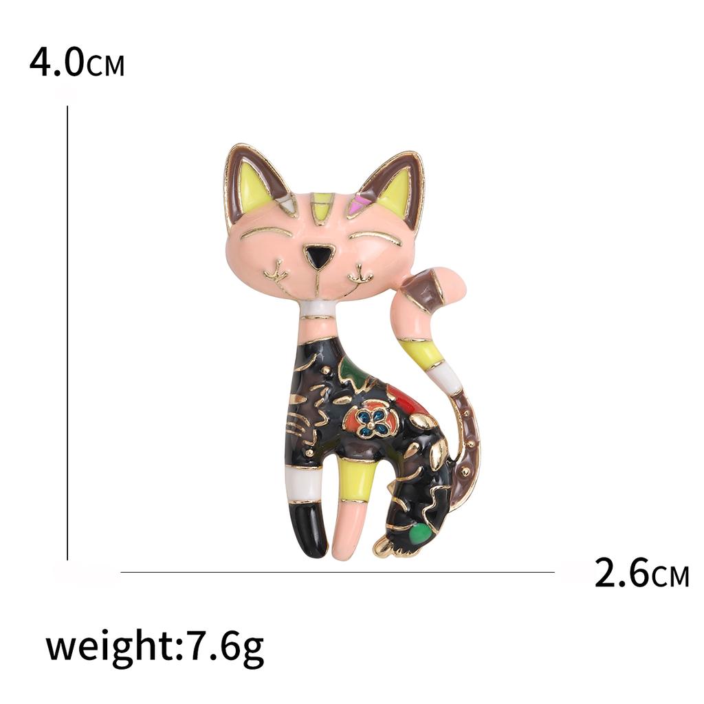 Emaille-Katzenbroschen für Frauen, Unisex, Strass, Tier-Anstecker, Bankett, Party, Rucksack, Geschenke, Schmuck, Zubehör