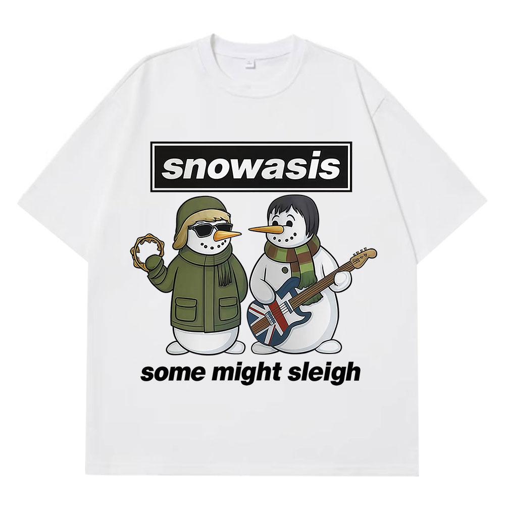 Oasis Jul rolig meme T-shirt herr damer Harajuku hiphop T-shirt bomull överdimensionerad lös avslappnad och retro O-hals T-shirts