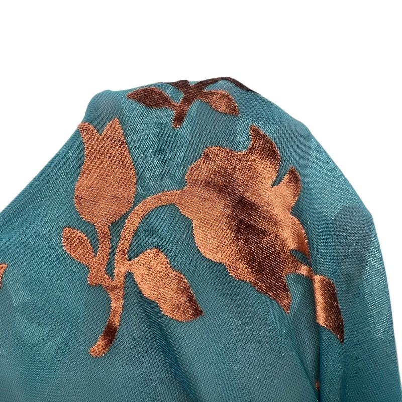 1 Yard Blumendruck Stretchy Geprägter Samtstoff Beflockter Jacquardstoff für Cheongsam Kleid DIY Nähen Kleidung