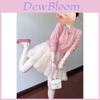 Clothing Spring Fashion Girl Pink Knit Cardigan With Mesh Mini Skirt For Casual Wear