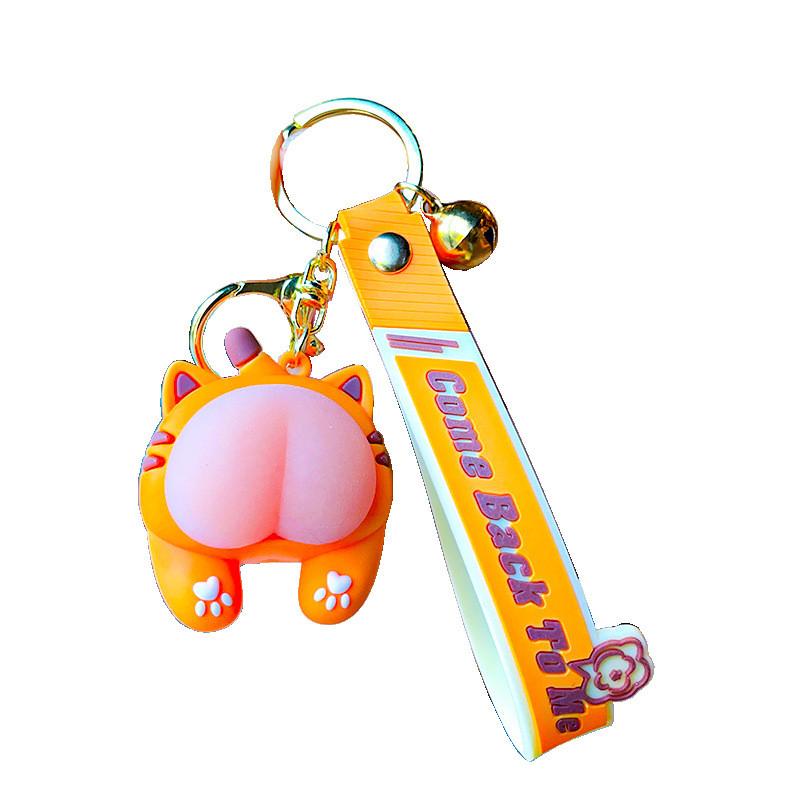 Adorable Cartoon Style Pvc Pig Butt Keyring For Stress Relief And Gift Ideas