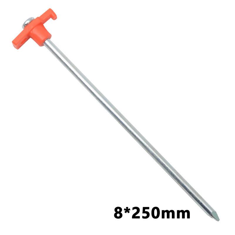 

Outdoor Camping Steel Tent Stakes - 7x250mm, Orange (6-Pack)