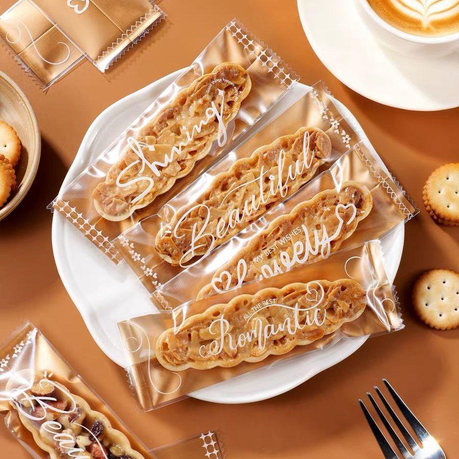 Caramel Crispy Glutinous Rice Boat Snowflake Crisps Packaging Rectangle Wrapping Bag