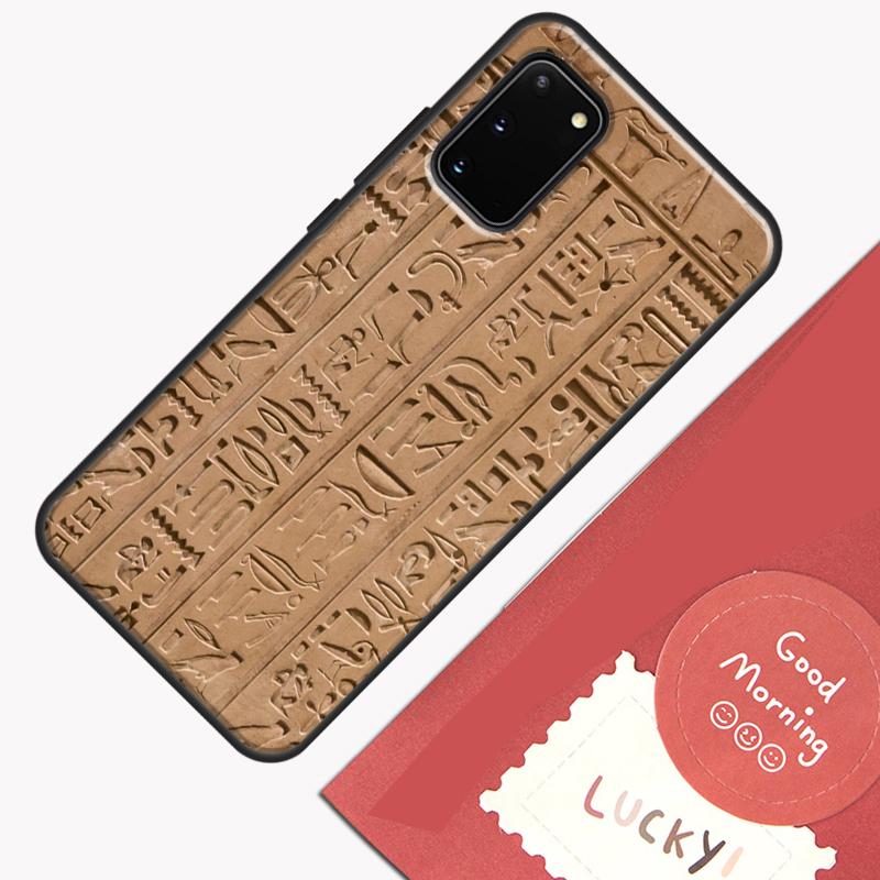 Egyptian Hieroglyphics Symbols Phone Case For Samsung Galaxy S25 S26 Ultra S20 S21 S22 S23 S24 Plus S9 S10 S25 FE Cover Shell