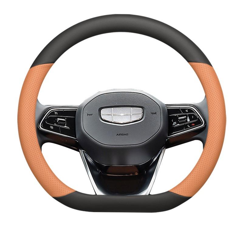 For Geely Emgrand 2019-2026 Car Steering Wheel Cover Napa Leather Ultra-thin Anti Slip Car Handle Covers Interior Accessories
