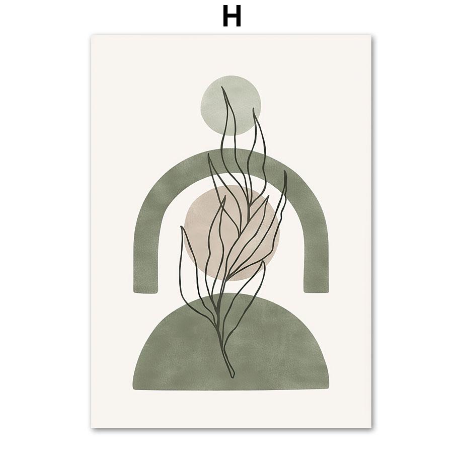 Shape Leaves Vintage Boho Posters Prints Wall Art Pictures Nordic Living Room Home Decor Canvas Painting Abstract Geometric