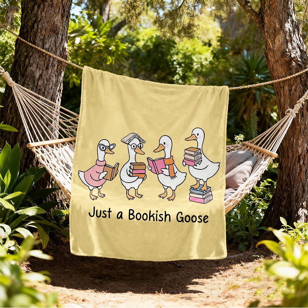 Bookish Goose Outdoor Flannel Blankets, Outdoor travel, Home Blankets, Fan Gifts,Suitable for All Seasons, Christmas Gifts. R1127035