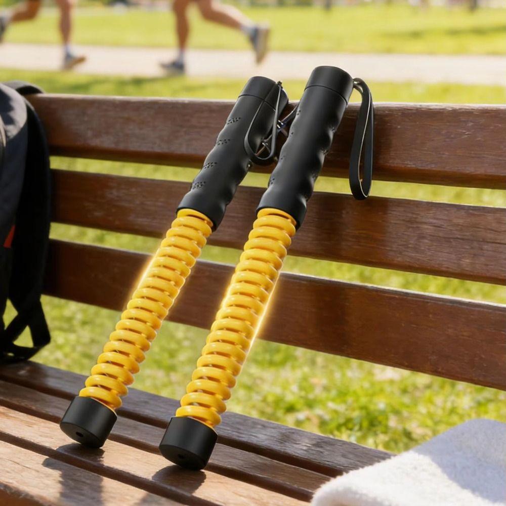 2 Pcs Non-Slip Handle Cordless Battle Rope Power Training Rod Full Body Workout