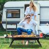 New Stainless Steel Barbecue Charcoal Grill Folding Portable BBQ Grill With 2 Side Tray Tabletop Grill Camping Hiking